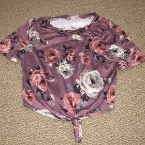 rose tied super cute crop top